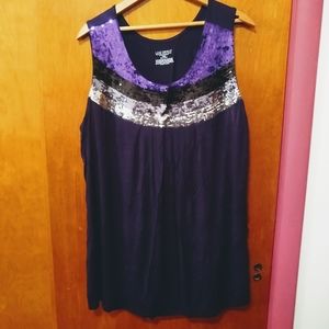 Lane Bryant Royal Purple Sequin Tank
